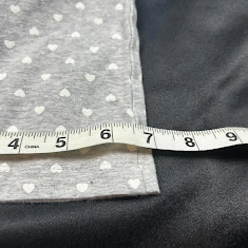Gymboree Girls Grey Yoga Pants Size 5Y White Hearts Stretch Leggings‎